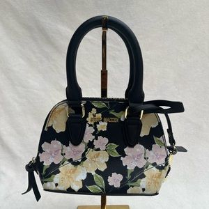 Black floral Steve Madden mini dome handbag